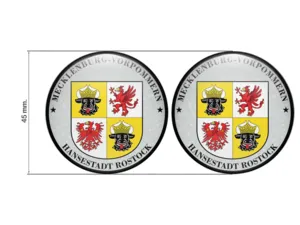 TÜV Kennzeichen-StickerHansestadt Rostock Nummernschild plakette